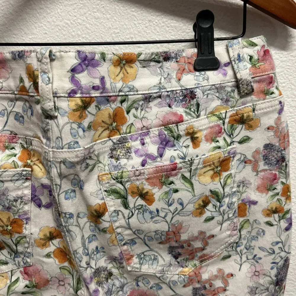 Brooks Brothers Women’s Floral Jeans Orange green Spring Size 10 NWT
